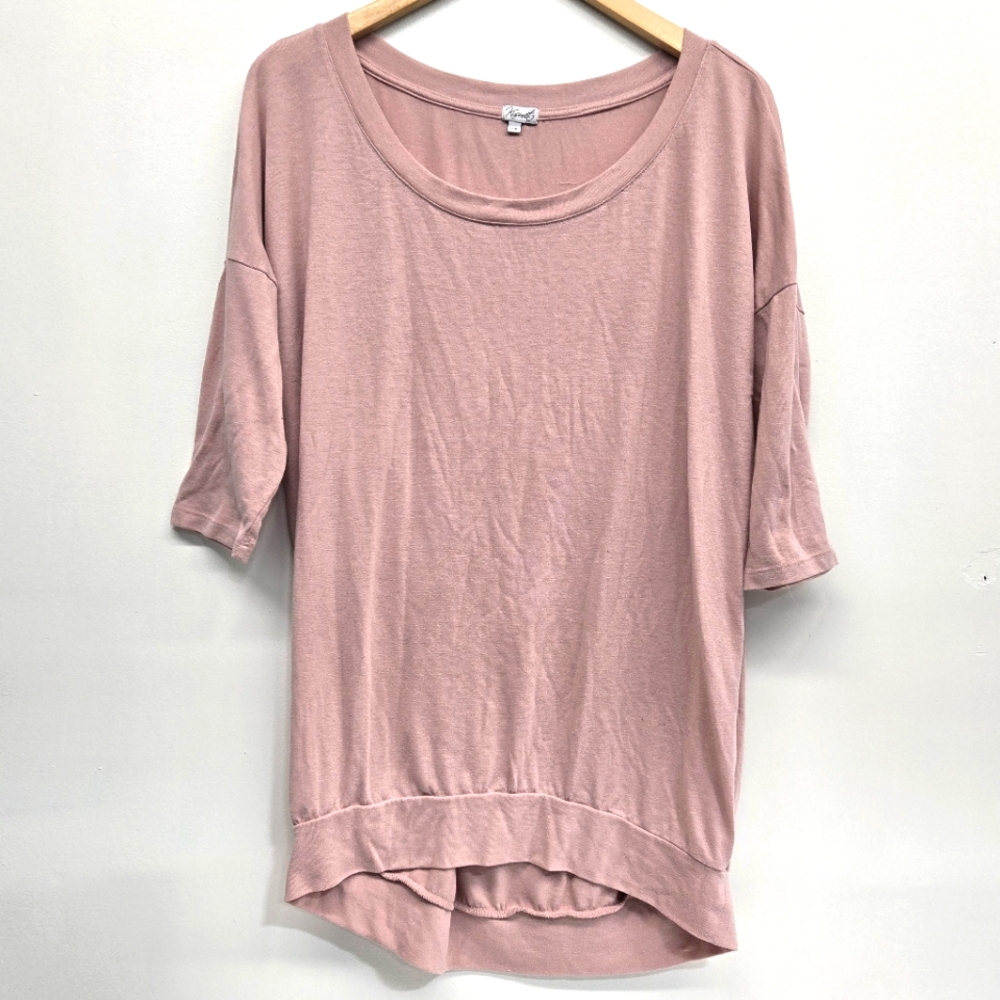Kismet Womens pink 3/4 length sleeve long shirt